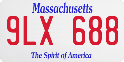 MA license plate 9LX688
