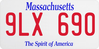 MA license plate 9LX690