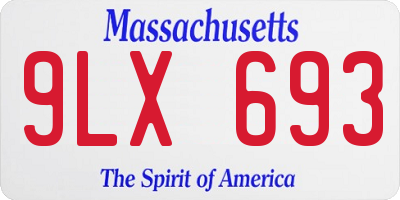 MA license plate 9LX693