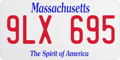 MA license plate 9LX695