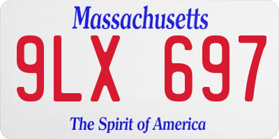 MA license plate 9LX697