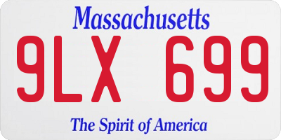 MA license plate 9LX699