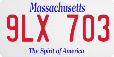 MA license plate 9LX703