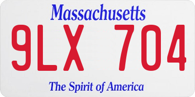 MA license plate 9LX704