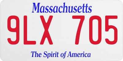 MA license plate 9LX705