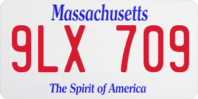 MA license plate 9LX709
