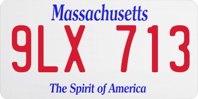MA license plate 9LX713