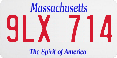 MA license plate 9LX714