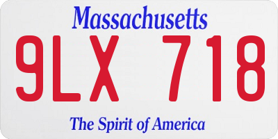MA license plate 9LX718
