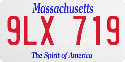 MA license plate 9LX719