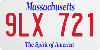 MA license plate 9LX721