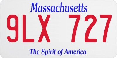 MA license plate 9LX727