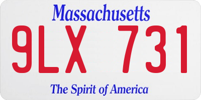 MA license plate 9LX731