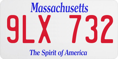 MA license plate 9LX732