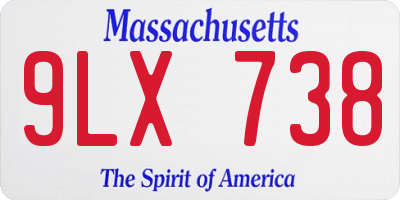 MA license plate 9LX738