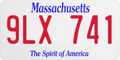 MA license plate 9LX741