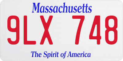 MA license plate 9LX748
