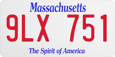 MA license plate 9LX751
