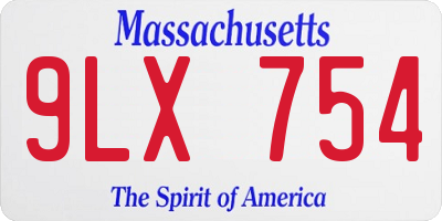 MA license plate 9LX754