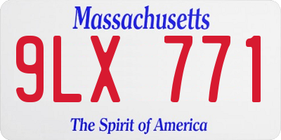 MA license plate 9LX771