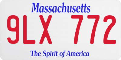 MA license plate 9LX772