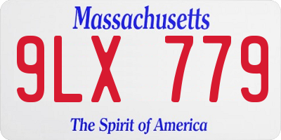 MA license plate 9LX779