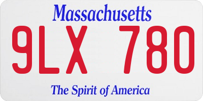 MA license plate 9LX780