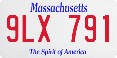 MA license plate 9LX791