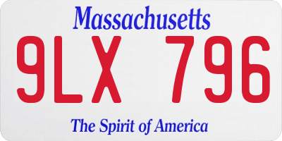 MA license plate 9LX796