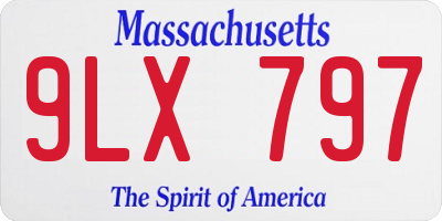 MA license plate 9LX797