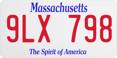 MA license plate 9LX798