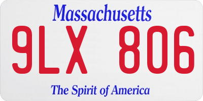 MA license plate 9LX806