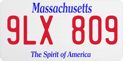 MA license plate 9LX809