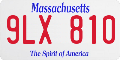 MA license plate 9LX810