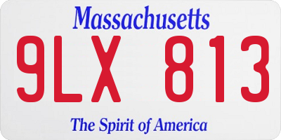 MA license plate 9LX813