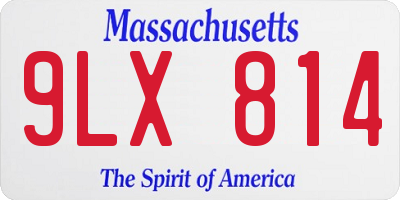 MA license plate 9LX814