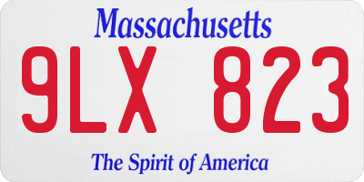 MA license plate 9LX823