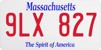 MA license plate 9LX827