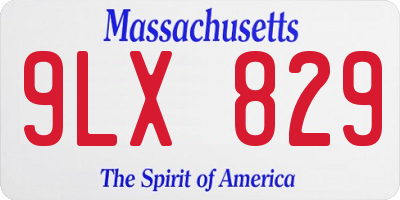 MA license plate 9LX829