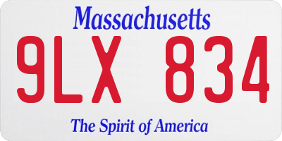 MA license plate 9LX834