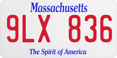 MA license plate 9LX836