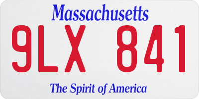 MA license plate 9LX841