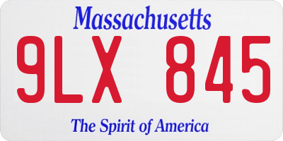 MA license plate 9LX845