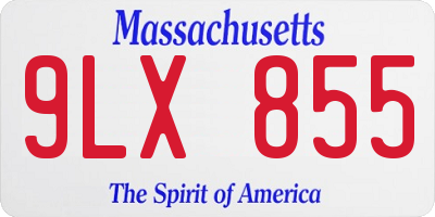 MA license plate 9LX855