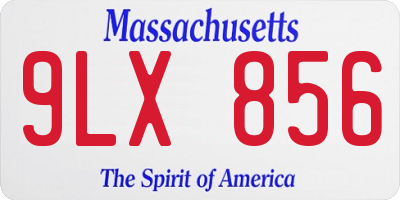 MA license plate 9LX856