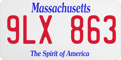 MA license plate 9LX863