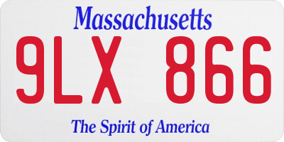 MA license plate 9LX866