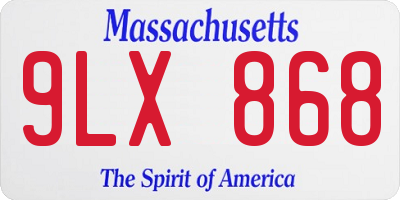 MA license plate 9LX868