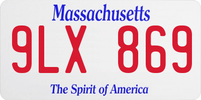 MA license plate 9LX869