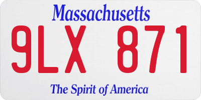 MA license plate 9LX871